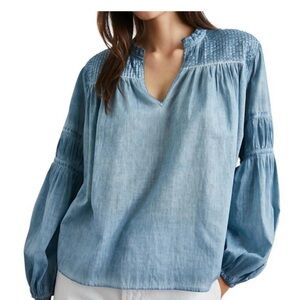 Rails Marli faded blue chambray blouse